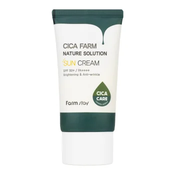Восстанавливающий солнцезащитный крем SPF50+ Cica Farm Nature Solution Sun Cream FarmStay