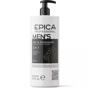 Универсальный мужской шампунь для волос и тела Men's 3 in 1 Epica