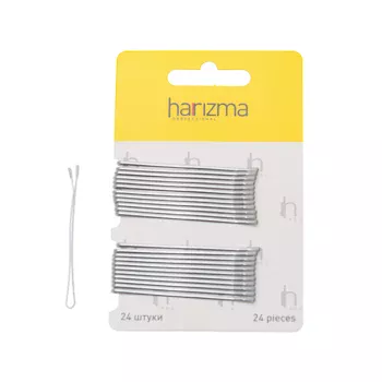 Невидимки 60 мм прямые серебро Harizma