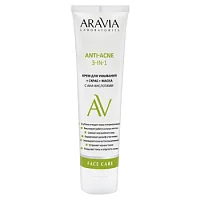 Крем для умывания + скраб + маска с AHA-кислотами Anti-Acne 3-in-1 Aravia