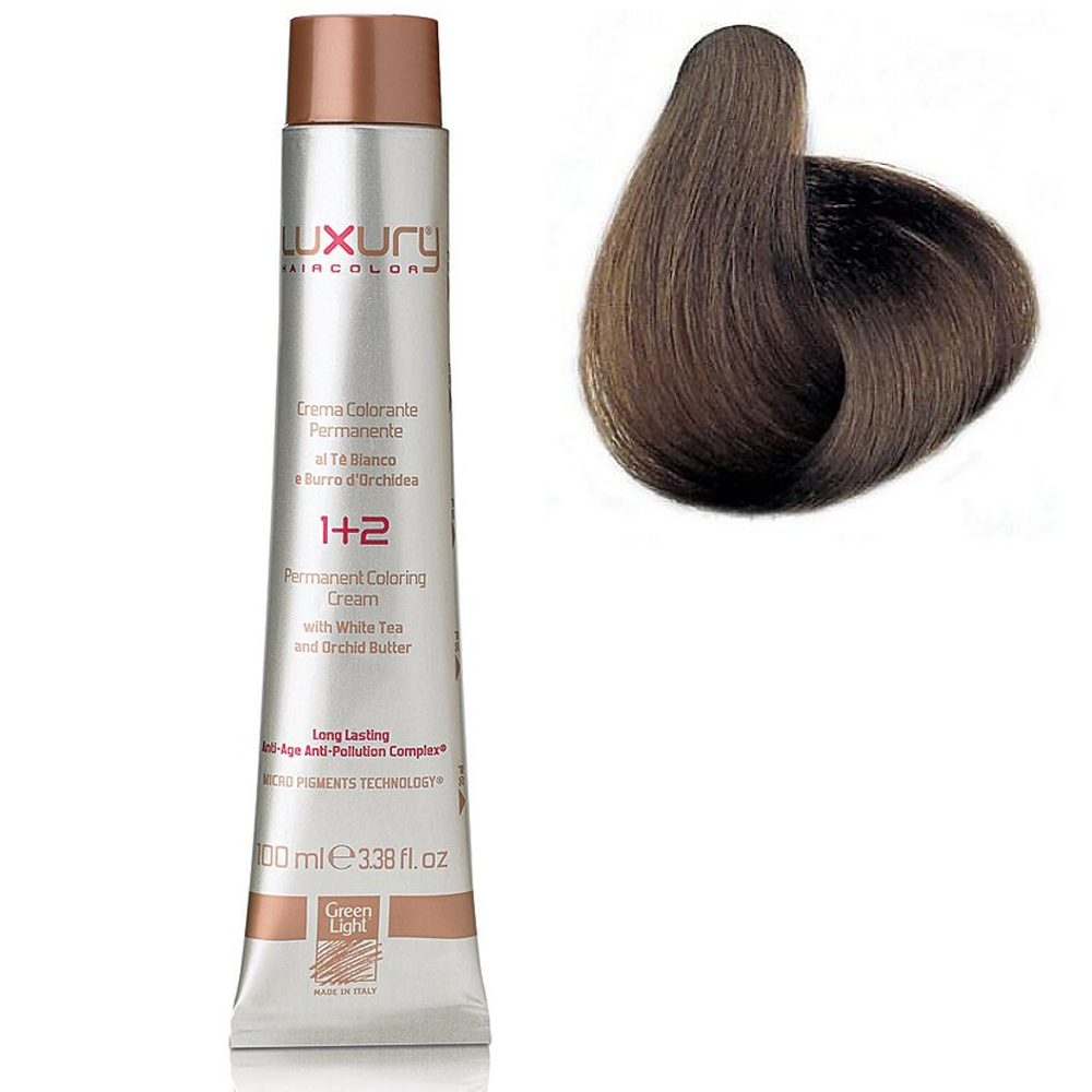 Стойкая крем-краска Чистый темный блондин 6.03 LuxuryHair Color Pure Dark Blond 6.03