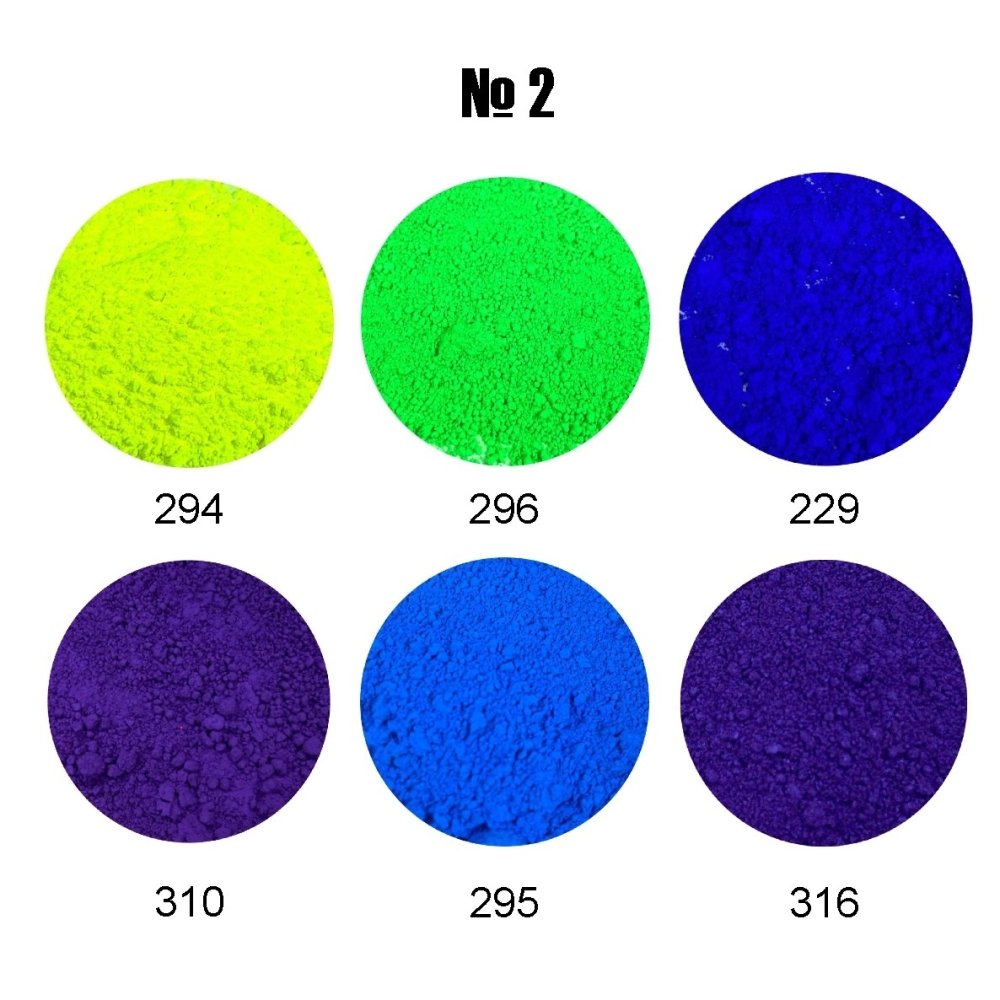 Набор неоновых пигментов №2 набор неоновых каучуковых баз elpaza neon rubber base 01 03 05 09 12 5 шт