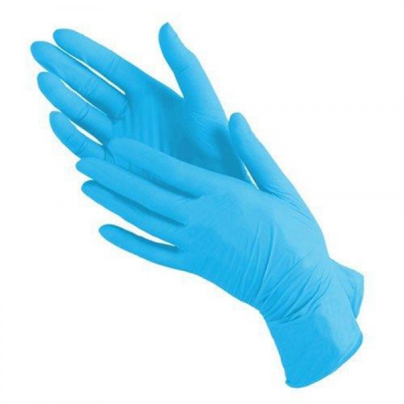 Перчатки нитрил голубые S перчатки нитриловые смотровые top glove голубые s 100 шт