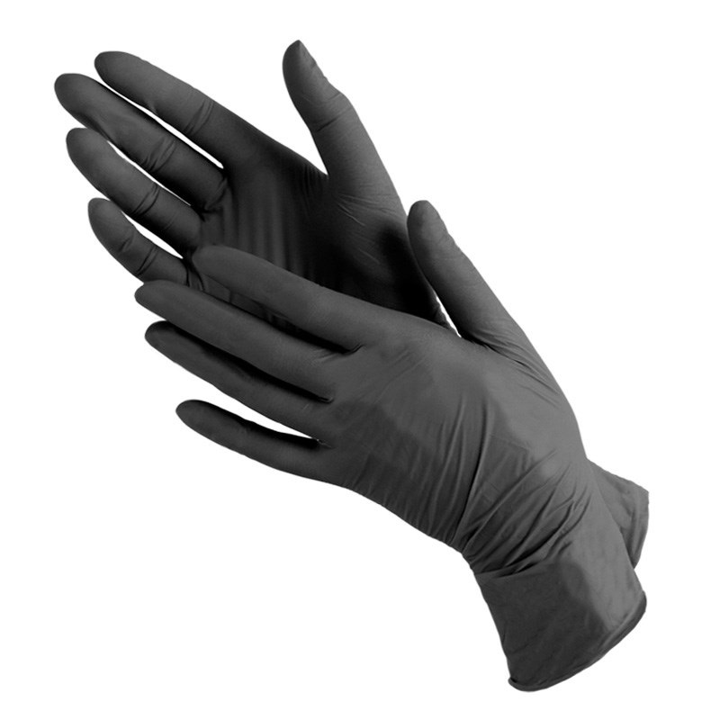 Черные нитриловые перчатки Safe and Care размер M (601-775, 100 шт) перчатки х б пвх покрытие точка универсальный размер 7 5 класс вязки 3 нити белая основа стандарт европодвес