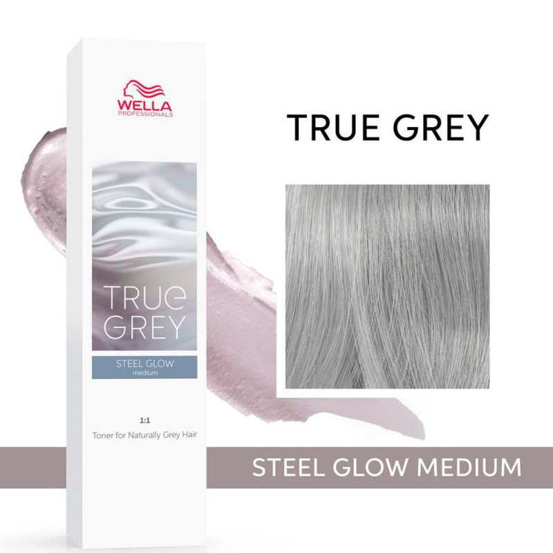 Тонер для натуральных седых волос True Grey (2915, 06, Steel Glow Medium, 60 мл) краска для волос прямой пигмент 4 medium brown средне коричневый