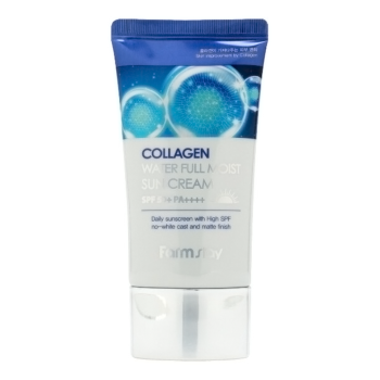 Увлажняющий солнцезащитный крем SPF50+ Collagen Water Full Moist Sun Cream FarmStay 50 г