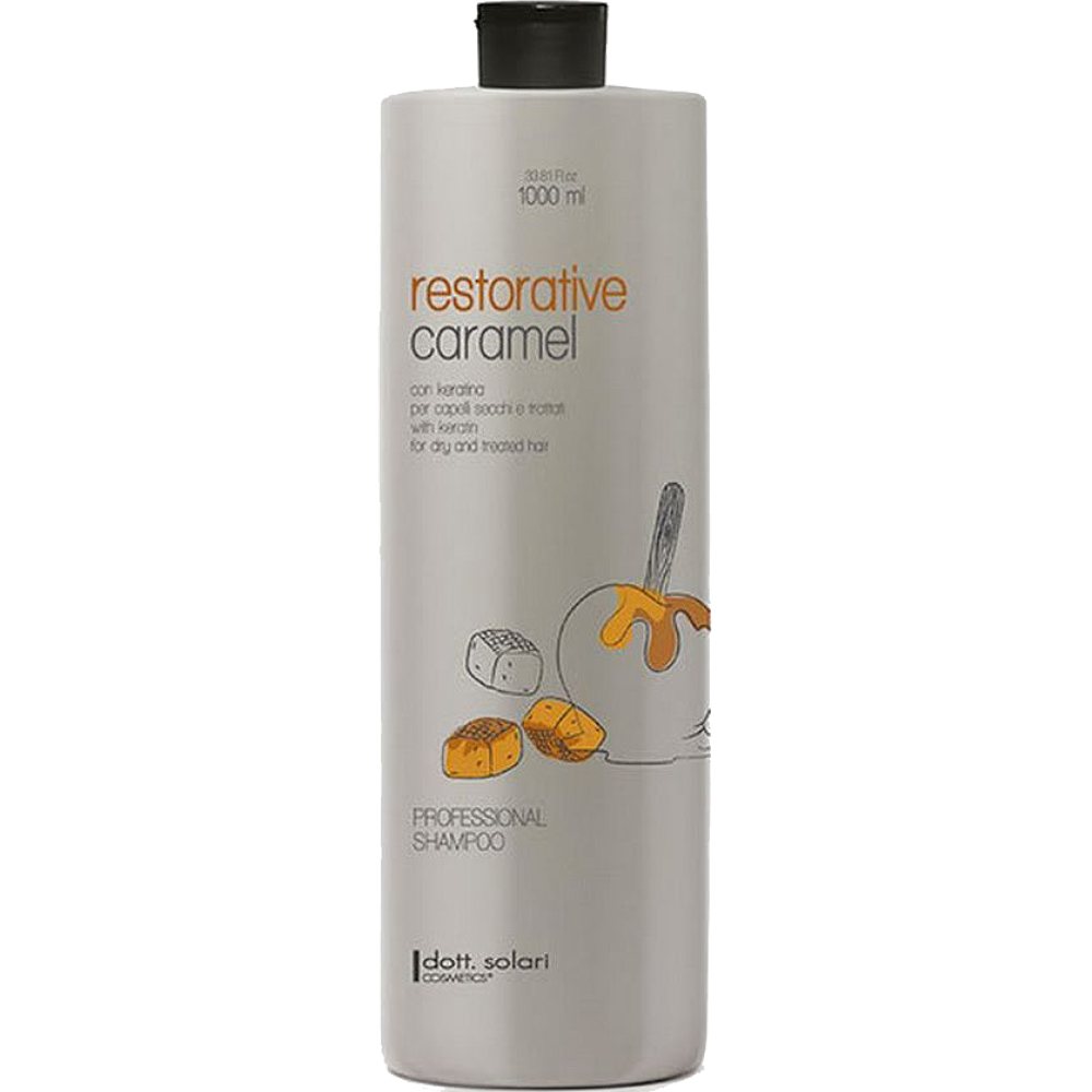 Шампунь восстанавливающий с кератином для волос Caramel Professional Line
