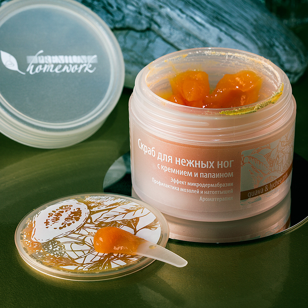 Скраб для нежных ног с кремнием и папаином