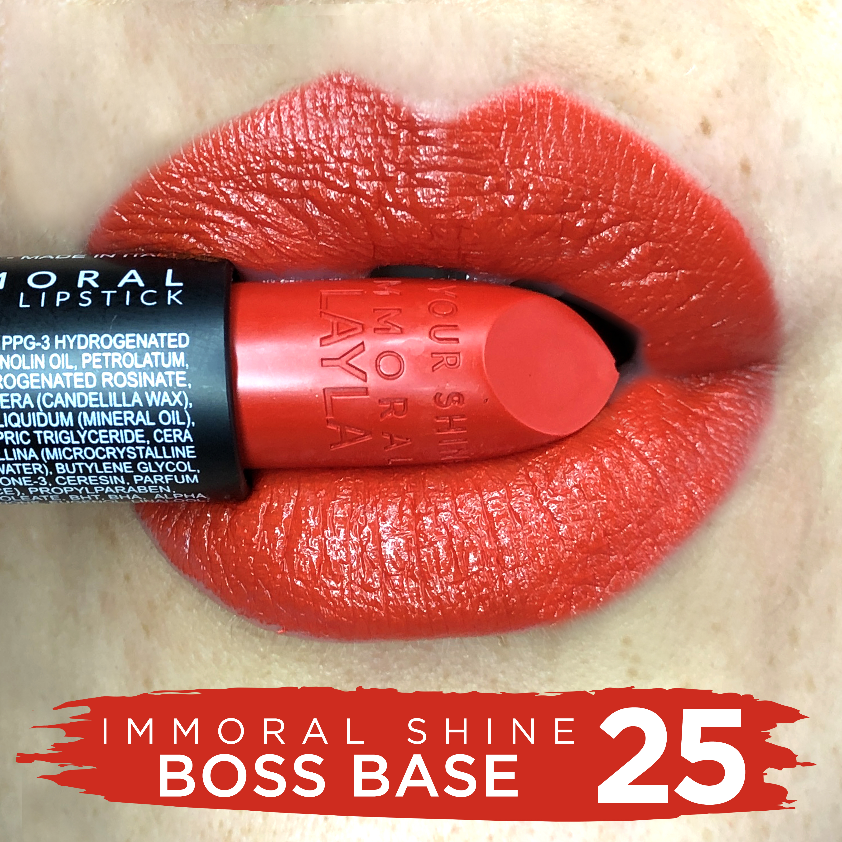 Помада для губ блестящая Immoral Shine Lipstick (2247R24-025, N.25, Boss Babe, 4 г)