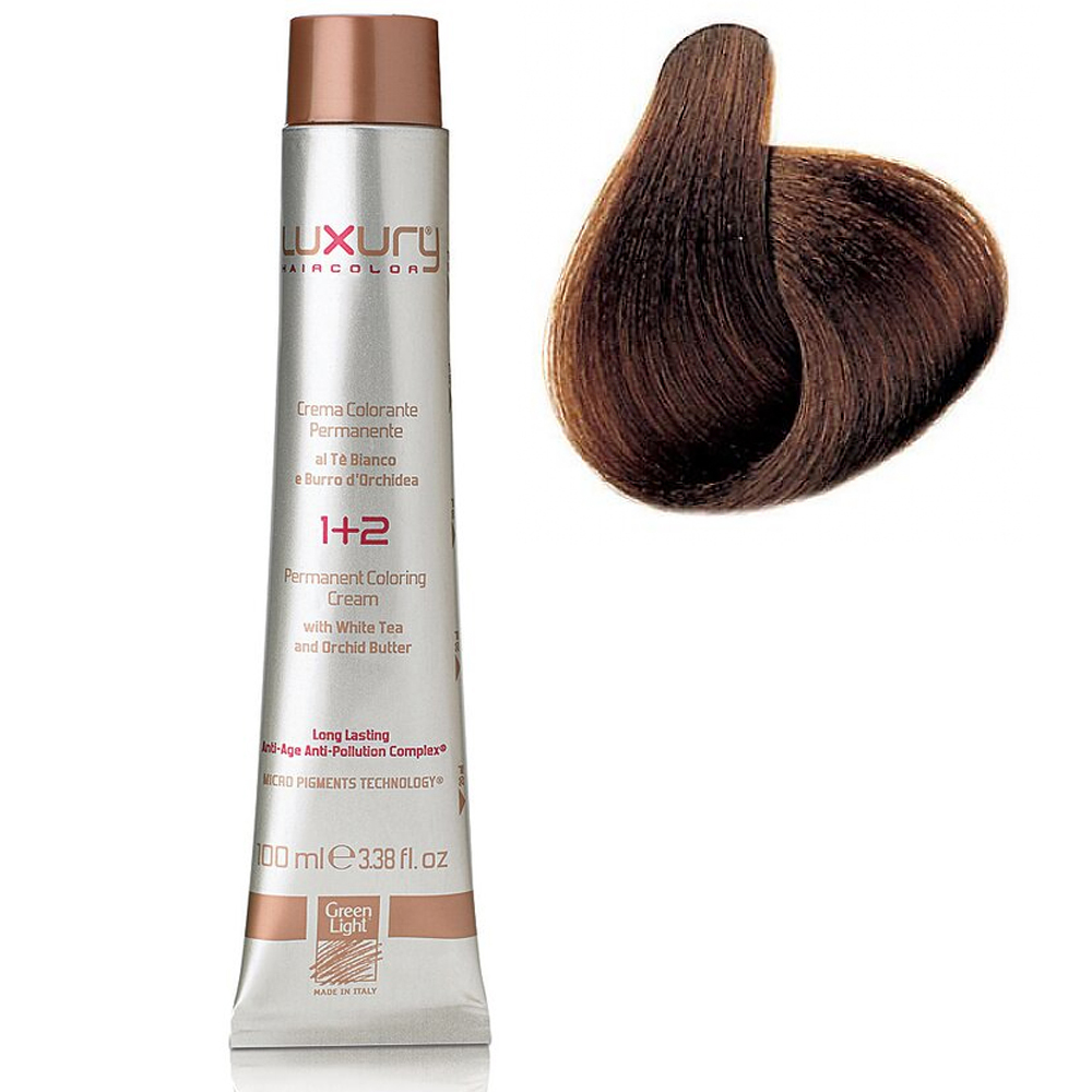 Стойкая крем-краска Табачный блондин 7.73 Luxury Hair Color Tobacco Blond 7.73