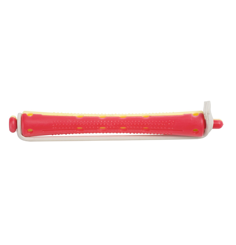 Бигуди для холодной завивки с круглой резинкой Желто-красные Dewal Professional 95 мм*8,5 мм