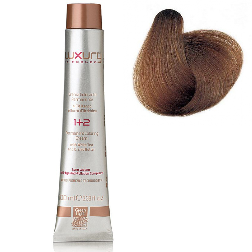 

Стойкая крем-краска Золотой блондин 7.3 Luxury Hair Color Golden Blond 7.3