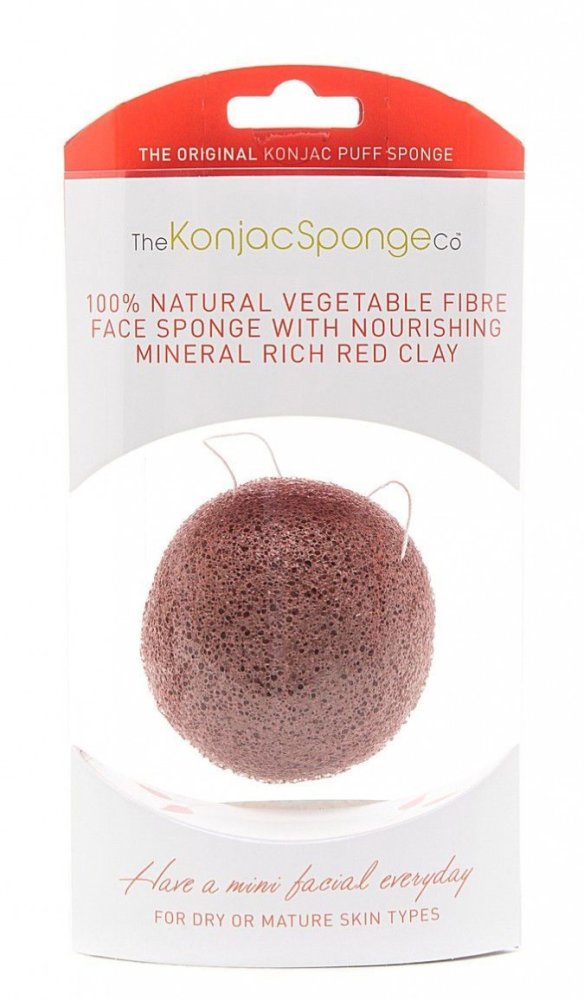 Спонж для умывания лица Facial Puff Konjac Sponge Red Clay