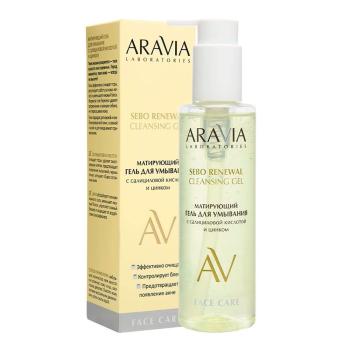 Матирующий гель для умывания с салициловой кислотой и цинком Sebo Renewal Gel Aravia 200 мл