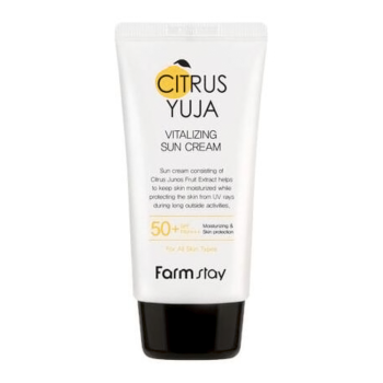 Солнцезащитный крем SPF50+ Citrus Yuja Vitalizing Sun Cream FarmStay 70 г
