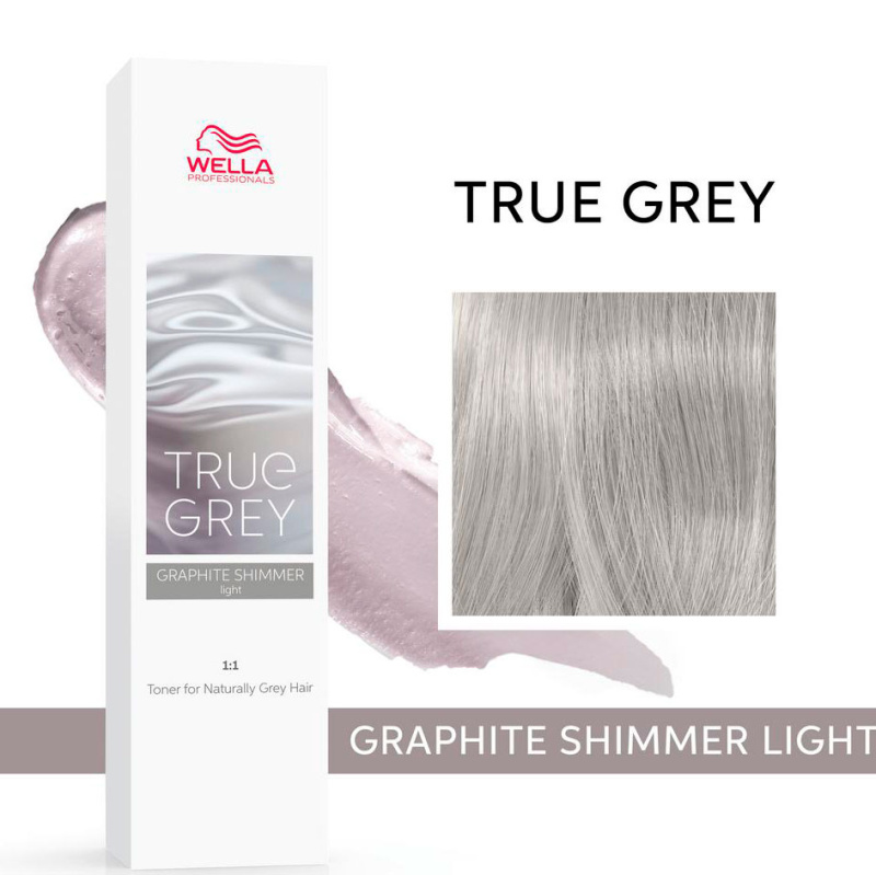 Тонер для натуральных седых волос True Grey (2809, 02, Graphite Shimmer Light, 60 мл) пакет а5 23 18 10 grey and white нейтр бум мат ламинат