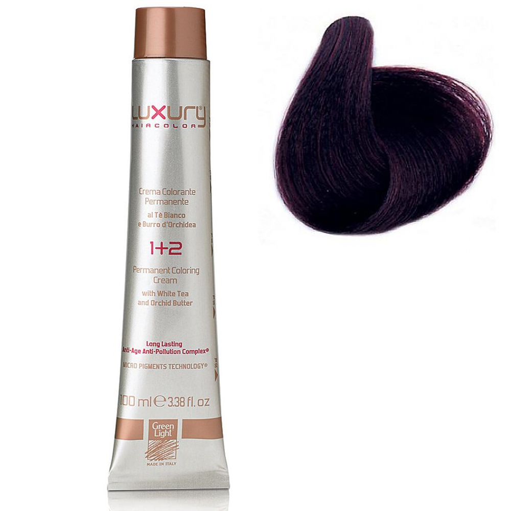 Стойкая крем-краска Красно-фиолетовый каштан 4.62 Luxury Hair Color Red Irisè Brown 4.62