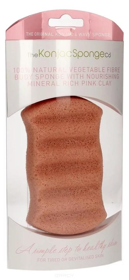 Спонж для мытья тела Premium Six Wave Body Puff with French Pink Clay