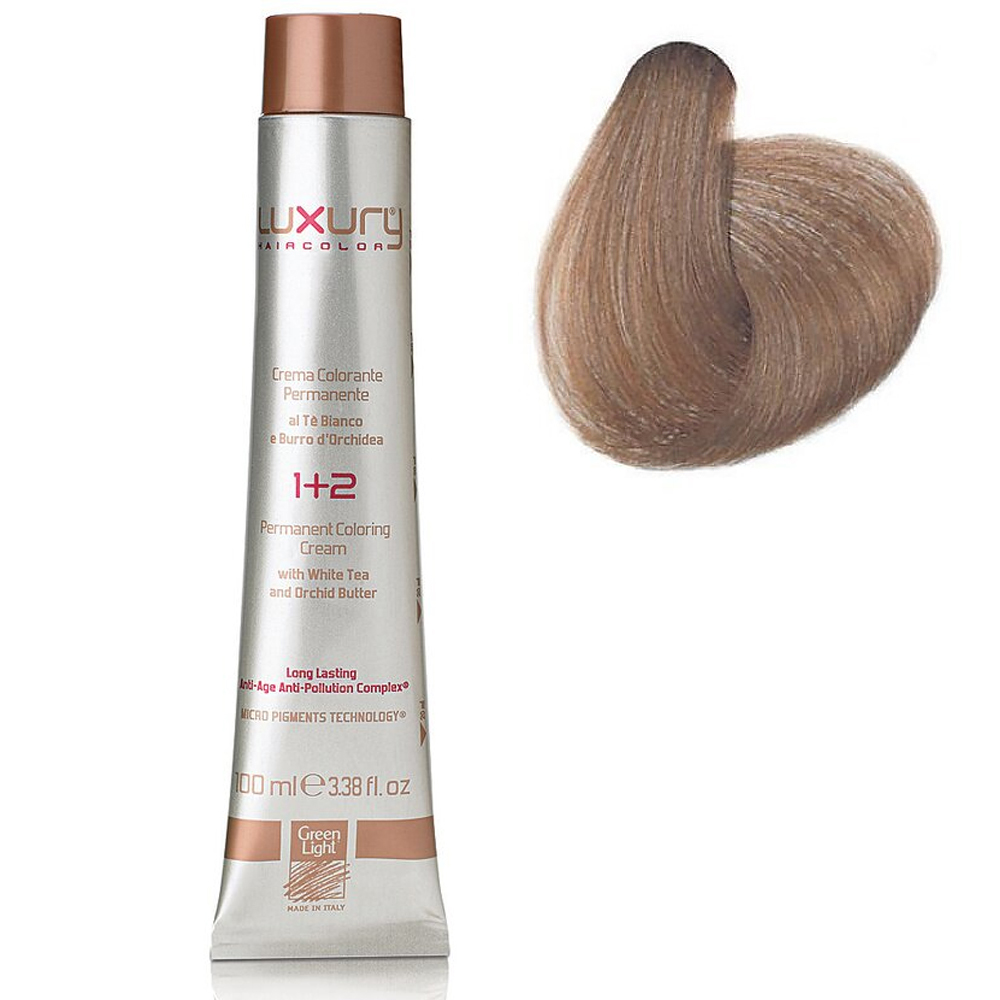 

Стойкая крем-краска Пепельный светлый блондин 8.01 Luxury Hair Color Ash Light Blond 8.01