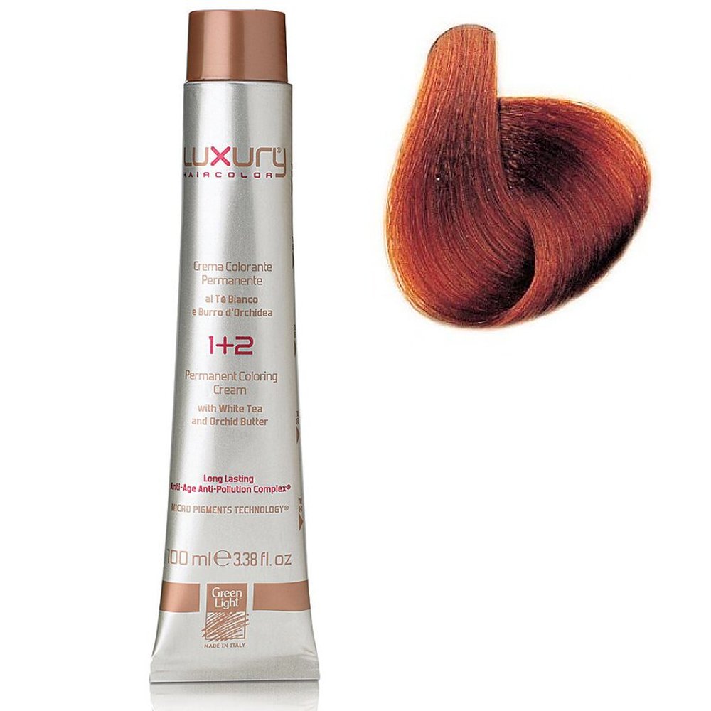 Стойкая крем-краска Интенсивный  медный блондин 7.40 Luxury Hair Color Intense Copper Blond 7.40