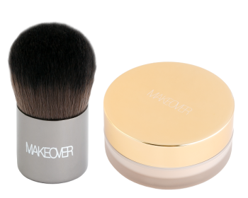 Рассыпчатая пудра с кисточкой Кабуки Loose Powder Foundation With Mini Kabuki Brush (Makeover Paris)