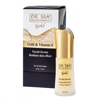 Сыворотка для лица с золотом и витамином Е - эффект сияющей кожи (Dr. Sea)