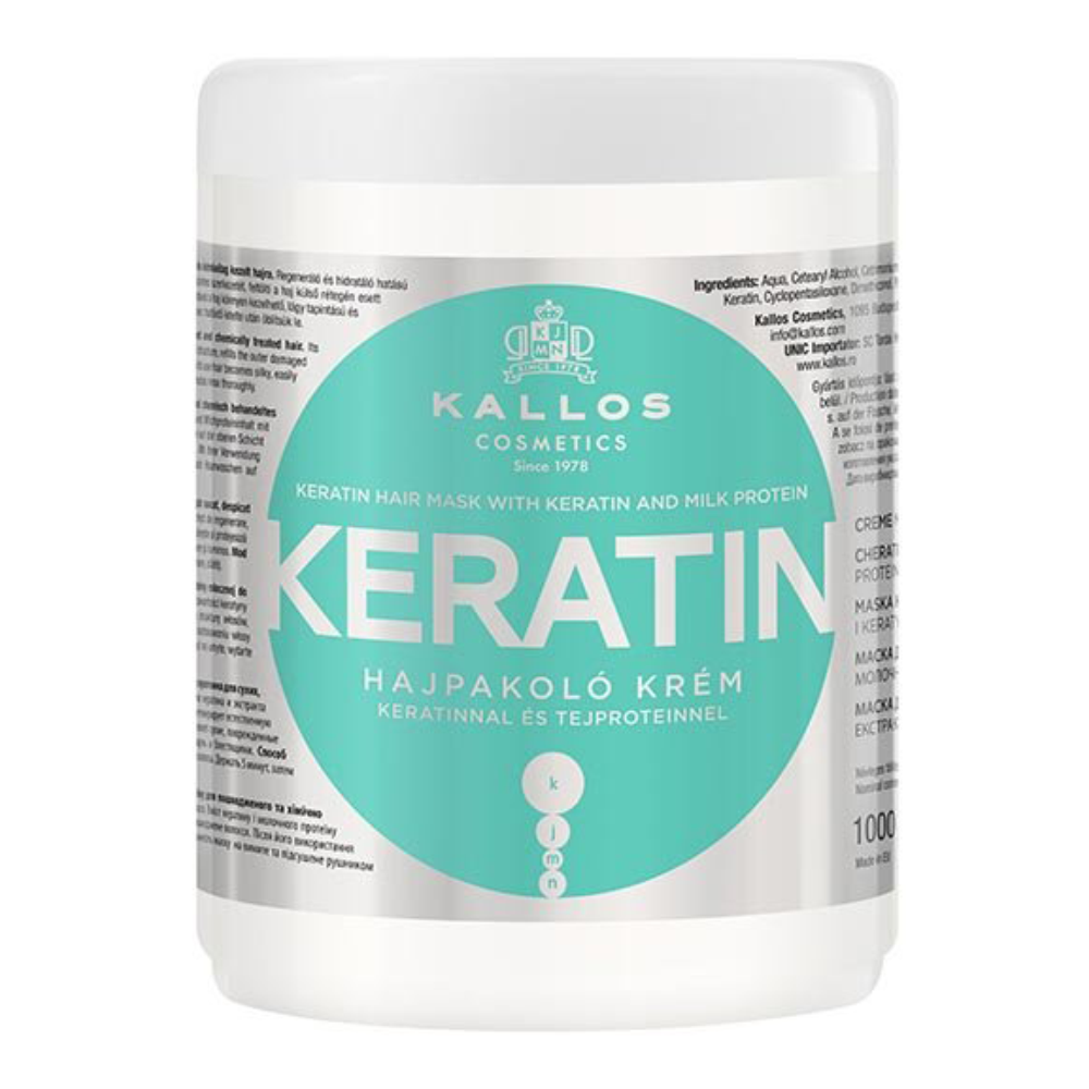 Крем-маска для волос с Кератином и экстрактом молочного протеина KJMN (1000 мл)