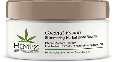 Суфле для тела с мерцающим эффектом Herbal Body Souffle Coconut Fusion hempz увлажняющее молочко с мерцающим эффектом для тела 500 мл