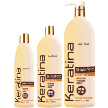 Укрепляющий шампунь с кератином для всех типов волос (250 мл) (Kativa)