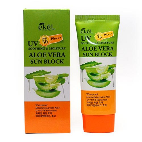 Солнцезащитный крем с экстрактом алоэ Ekel Aloe Vera Sun Block SPF 50+/PA+++