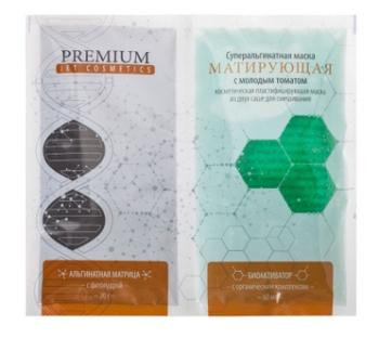 Суперальгинатная маска с молодым томатом Матирующая Premium 20 г + 60 мл