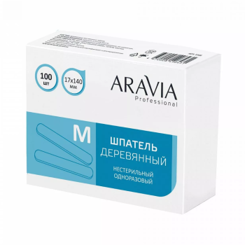 Шпатель деревянный одноразовый размер М Aravia 100 шт