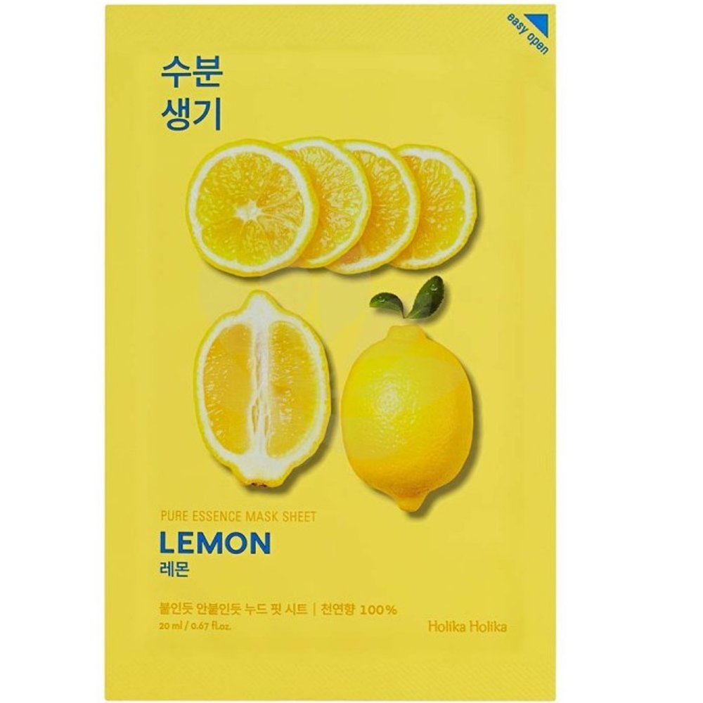 Тонизирующая тканевая маска с лимоном Holika Holika Pure Essence Mask Sheet Lemon тканевая маска с экстрактом лимона i’m real lemon mask sheet