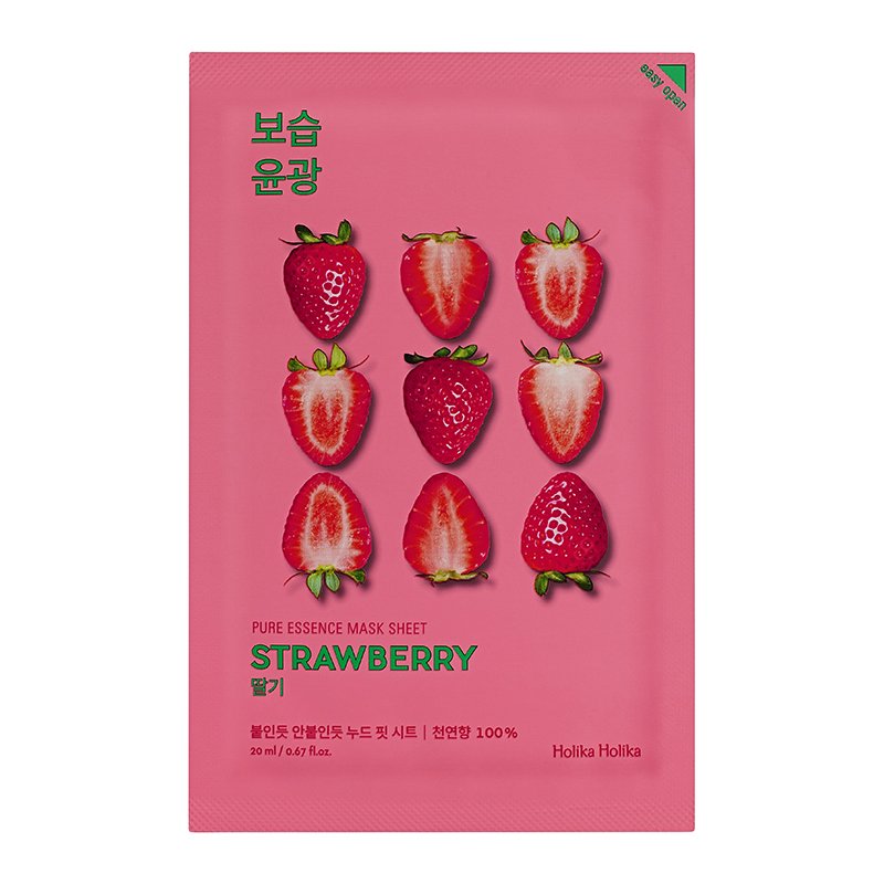 Освежающая тканевая маска с клубникой Holika Holika Pure Essence Mask Sheet Strawberry