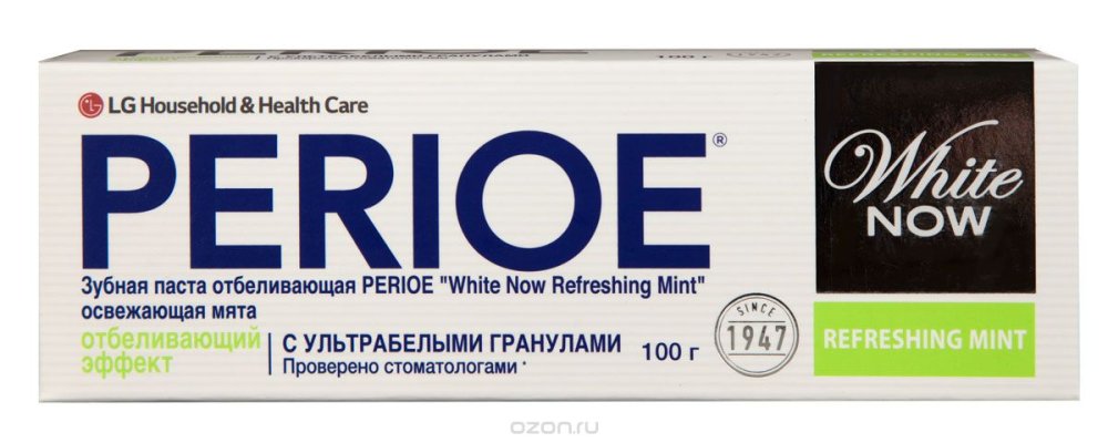 Отбеливающая зубная паста Perioe White Now Refreshing Mint Освежающая мята
