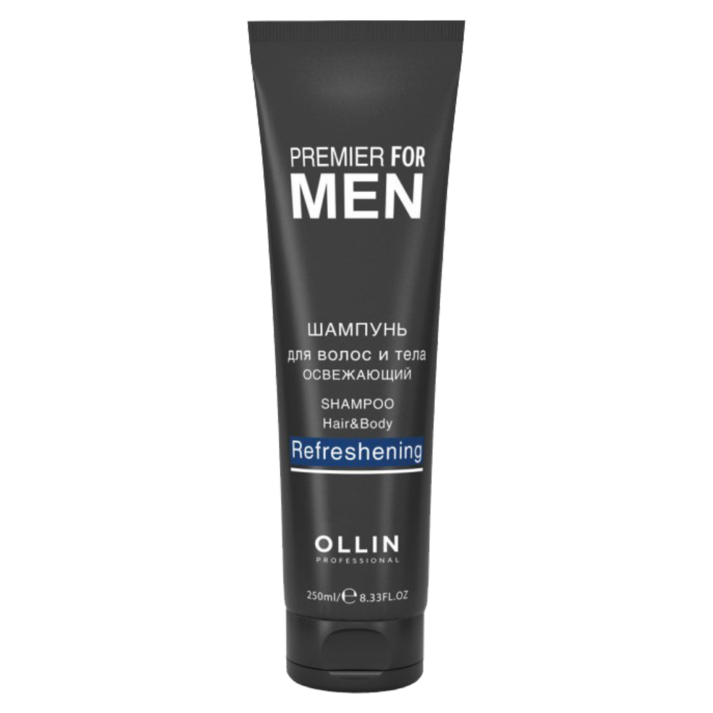 Освежающий шампунь для волос и тела Shampoo Hair&Body Refreshening Ollin Premier For Men (725485, 250 мл) ollin care restore shampoo шампунь для восстановления структуры волос 1000 мл