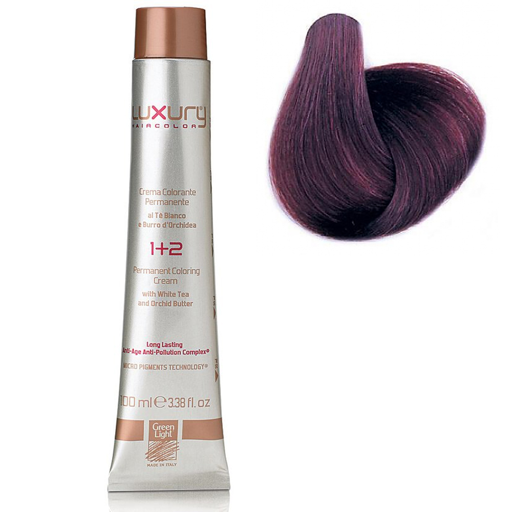 Стойкая крем-краска Темный фиолетовый блондин 6.2 Luxury Hair Color Dark Iris? Blond 6.2 краска тинта 0 77 фиолетовый