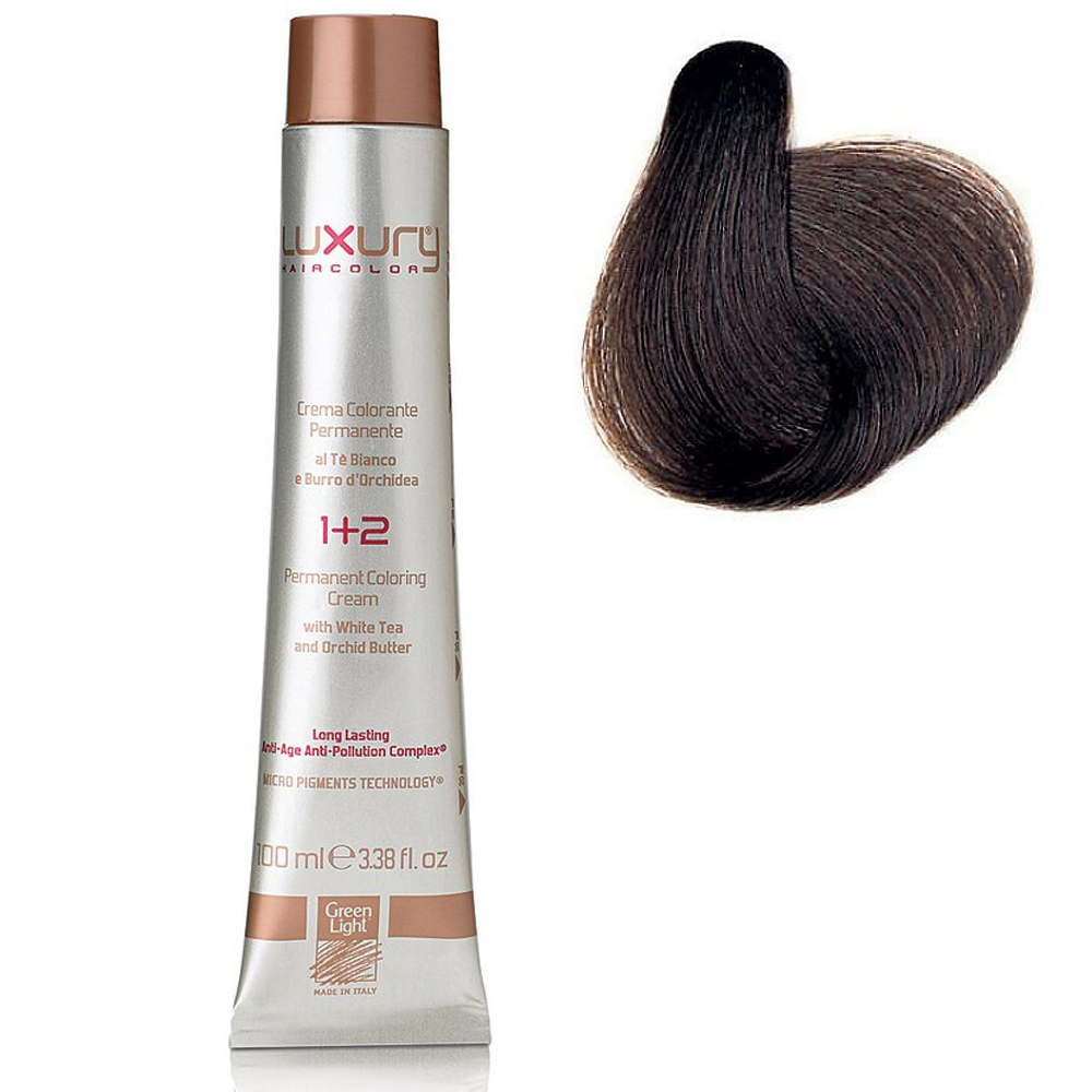 Стойкая крем-краска Теплый светлый каштан 5.003 Luxury Hair Color Warm Light Brown 5.003