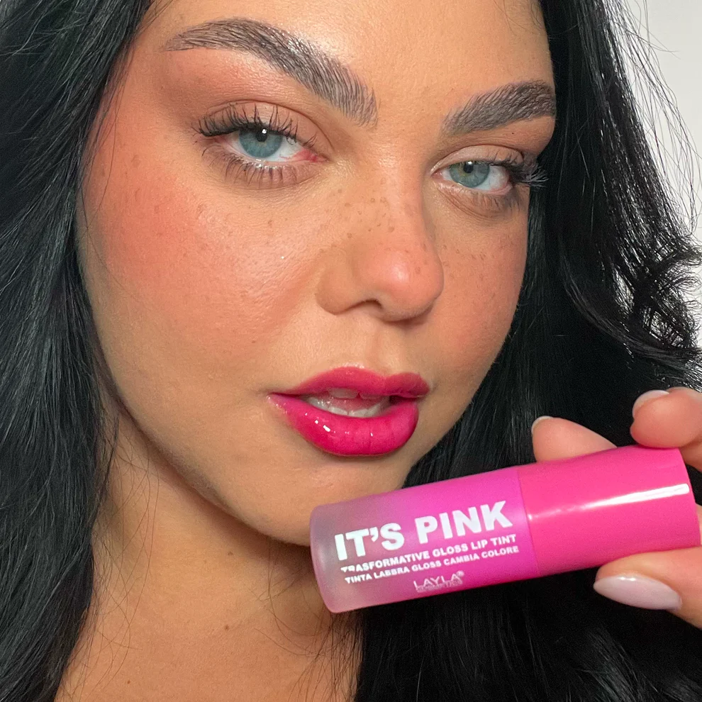 Набор Блеск для губ It's Pink Trasformative Gloss Lip Tint с отшелушивающей щеточкой