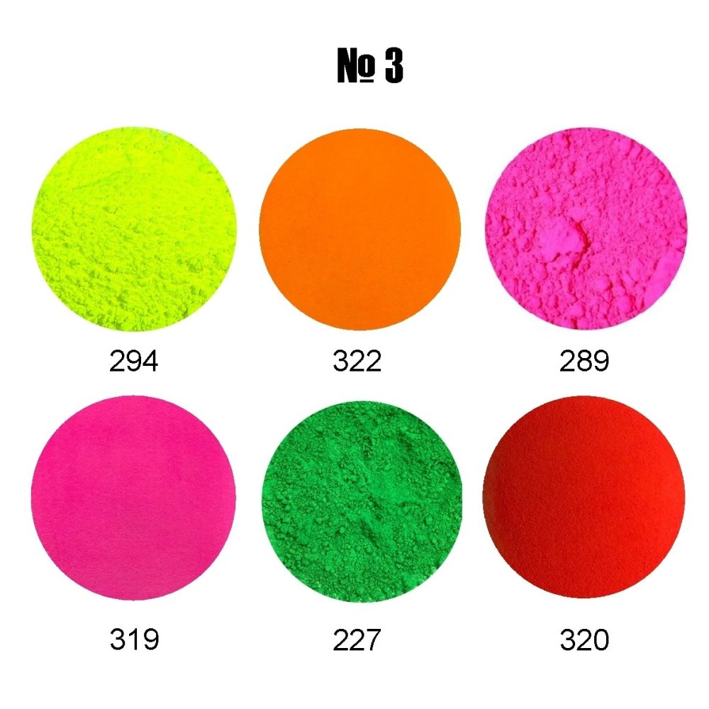 Набор неоновых пигментов №3 набор неоновых каучуковых баз elpaza neon rubber base 01 03 05 09 12 5 шт