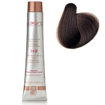 Стойкая крем-краска Темный кофе 4.88 Luxury Hair Color Dark Coffee 4.88 (Green Light)