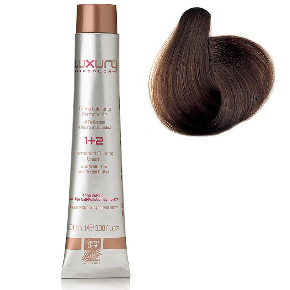 Стойкая крем-краска Экстра интенсивный натуральный светлый коричневый 5.00 Luxury Hair Color Extra Intense Natural Light Brown 5.00