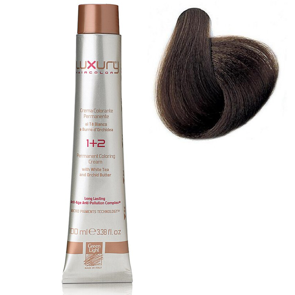 Стойкая крем-краска Чистый светлый каштан 5.03 Luxury Hair Color Pure Light brown 5.03 чистый четверг