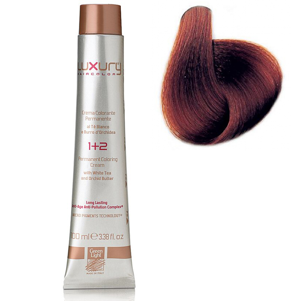 Стойкая крем-краска Светлый медный каштан 5.4 Luxury Hair Color Light Copper Brown 5.4 swanson copper 2 mg 300 таблеток