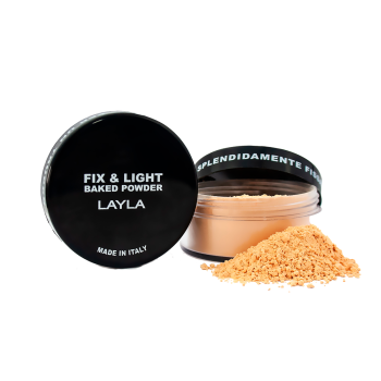 Пудра рассыпчатая для лица фиксирующая Fix & Light Baked Powder (Layla Cosmetics)