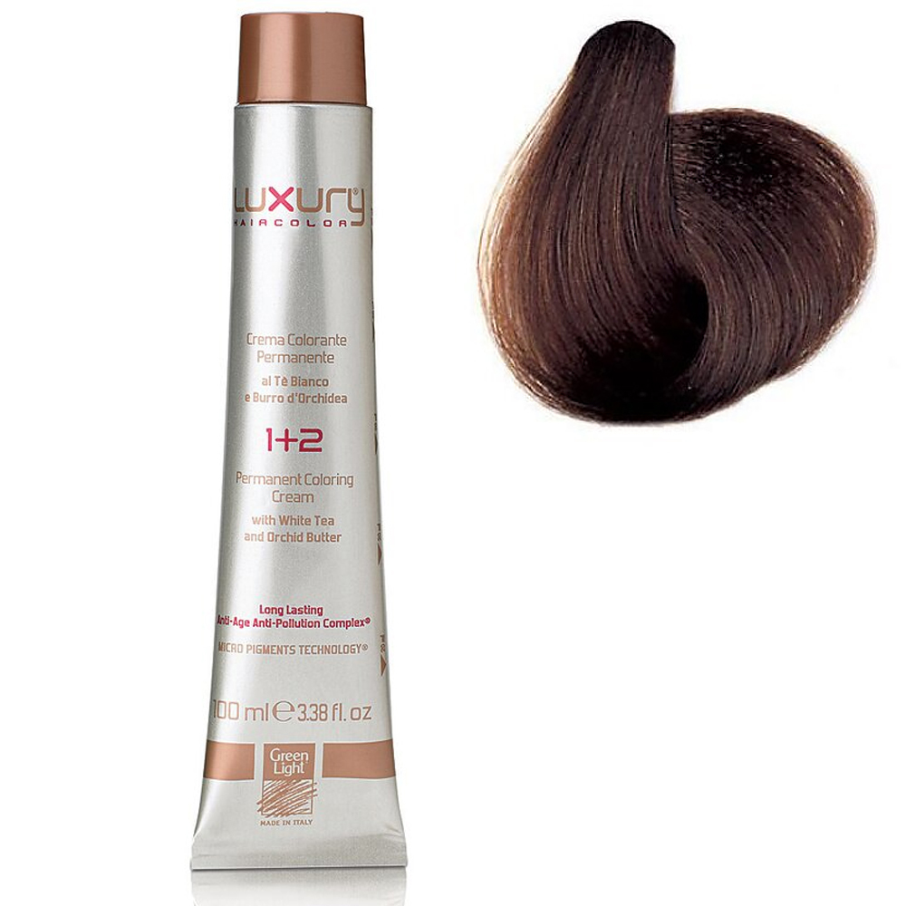 Стойкая крем-краска Среднее какао 6.35 Luxury Hair Color Medium Cocoa 6.35 fleur delis ультралегкий увлажняющий крем сс вв с тоном medium 50 0