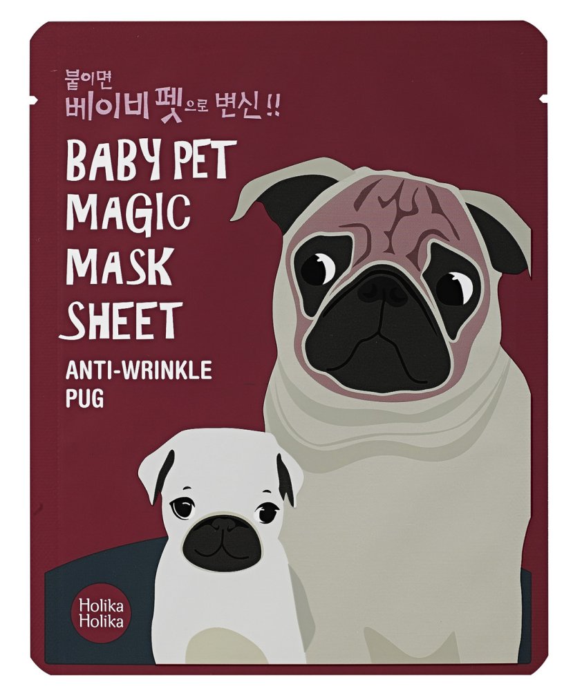 Омолаживающая тканевая маска-мордочка - Мопс Baby Pet Magic Mask Sheet Anti-wrinkle Pug