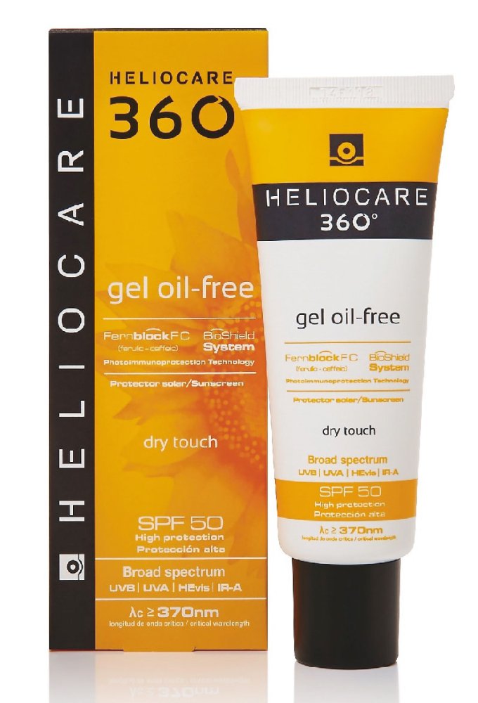 Солнцезащитный гель для нормальной и жирной кожи Heliocare 360º Gel Oil-free Dry Touch SPF50 Sunscreen