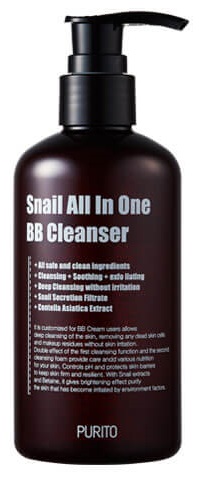 Слабокислотный очищающий гель с муцином улитки Snail All In One BB Cleanser