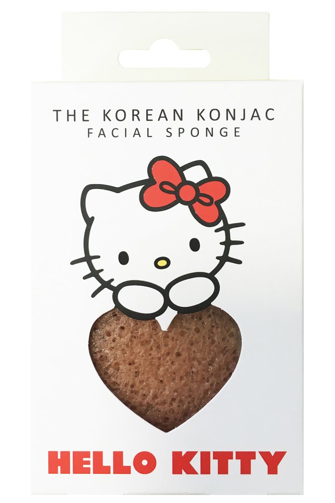 Спонж для умывания лица Konjac Sponge Hello Kitty Pink Clay с крючком в комплекте